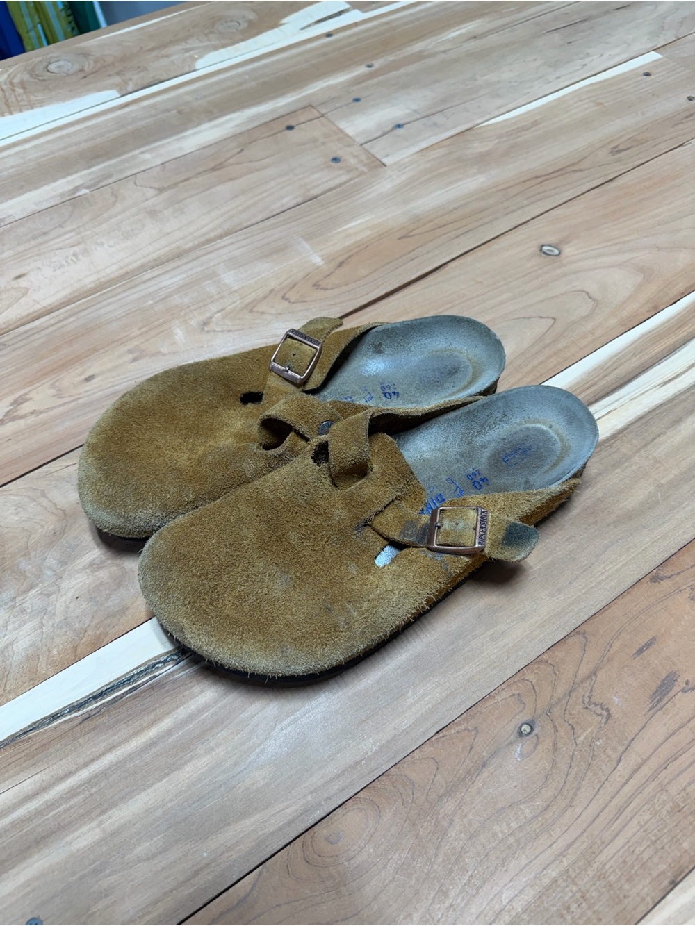 Birkenstock Boston Suede Leather Clogs Brown Size 40